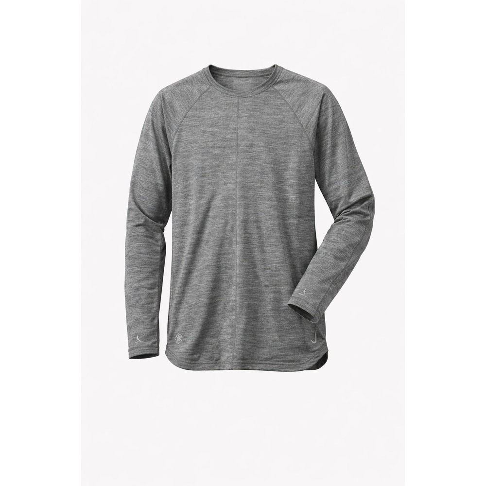 Nike Yoga Long Sleeve Shirt Men Medium Gray Athletic Performance Crew Neck